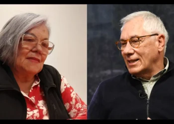 La senadora Silvia Salame y el expresidente Eduardo Rordríguez Veltzé, en entrevista en el programa Piedra, Papel y Tinta de La Razón
