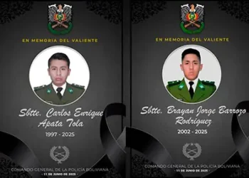 Policías fallecidos tras los enfrentamientos en Llallagua.