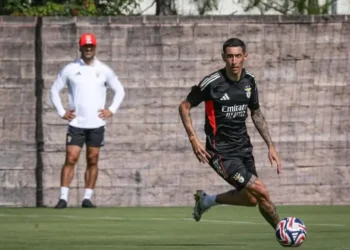 Di María en un entrenamiento