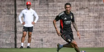 Di María en un entrenamiento