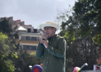 El presidente del Senado y candidato presidencial de Alianza Popular, Andrónico Rodríguez.
Foto: APG