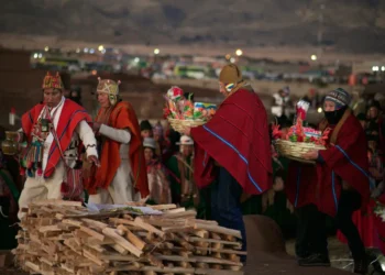 El presidente Luis Arce durante la ceremonia. Foto: Ministerio de Desarrollo Rural.