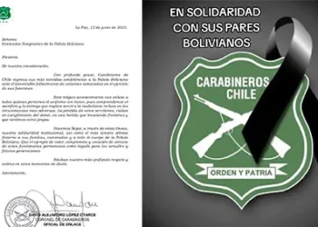 Los Carabineros de Chile envían una carta de condolencia.