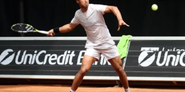 Dellien en su partido de cuartos de final. (Foto: Challenger de Prostejov)