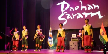 Presentación de la agrupación coreana Daehan Saram. FOTO: Embajada de Corea en Bolivia