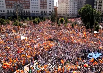 Masiva protesta contra Sánchez en madrid. Foto: RRSS