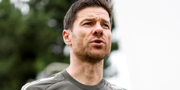 Xabi Alonso en un entrenamiento