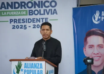 Andrónico Rodríguez, en la presentación de su plan de gobierno. Foto: APG
