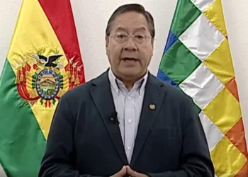 El presidente Luis Arce en su mensaje al país.
Captura RRSS