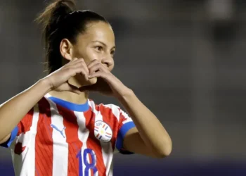 Claudia MartInez celebra un tanto en la Copa América de Ecuador el 25 de julio de 2025 a Venezuela. (FOTO: AFP)