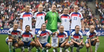 La formación de Inglaterra, el seleccionado bicampeón de Europa (AFP).