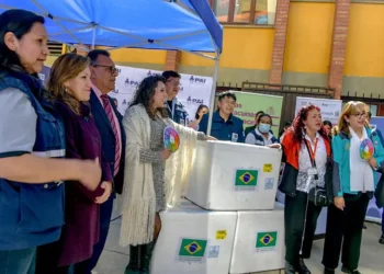 La entrega de vacunas que se hizo para el departamento de La Paz. Foto: Ministerio de Salud.