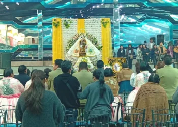 Cambiaron el manto de la Virgen del Carmen. Foto: GAMEA.