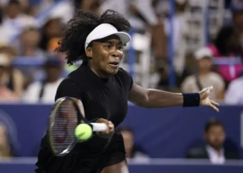 Venus Williams en pleno partido en la capital estadounidense (AFP)