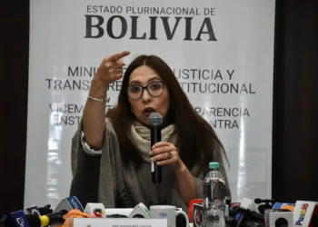La viceministra Susana Ríos en conferencia de prensa. Foto: APG.