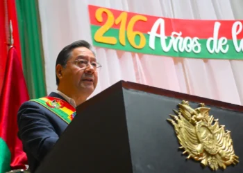 El presidente Luis Arce hizo entrega de las obras. Foto: Lucho Arce.