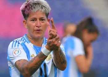 Yamila Rodriguez celebra el resultado frente a Perú. (FOTO: AFP)