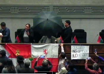 La testera increpada por legisladores de oposición. Foto: Cámara de Diputados.