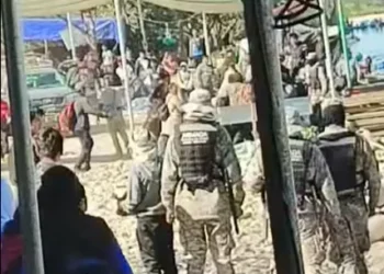 El momento del enfrentamiento en la frontera con Argentina. Foto: RRSS.