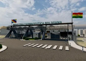 Una maqueta de la industria farmacéutica boliviana. Foto: ABI.