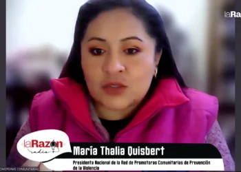 La presidenta de la Red de Promotoras Comunitarias de Prevención de la Violencia, María Thalía Quisbert.