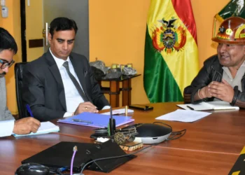 La reunión entre el embajador de la India y el ministro Alejandro Santos. Foto: Ministerio de Minería.
