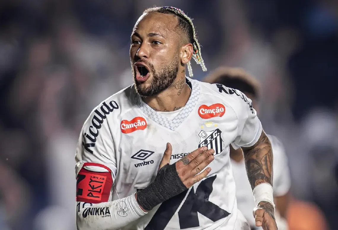 Neymar marca su primer gol en el Brasileirao. (FOTO: Santos Futebol Clube)