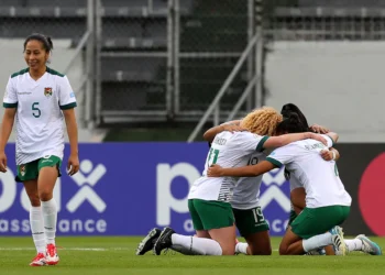 Festejo de gol de la selección boliviana en la Copa América