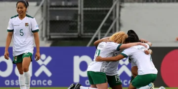 Festejo de gol de la selección boliviana en la Copa América