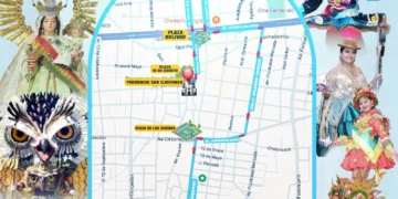 Recorrido de la entrada folclórica en devoción a la Virgen de Urqupiña. Foto: Gobierno Autónomo Municipal de Quillacollo.