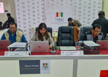 Sala plena del TED Potosí, en el cómputo departamental.