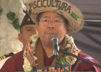 El presidente Luis Arce durante el día de la Revolución Agraria. Foro: Captura Btv.