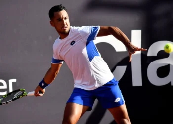 El tenista Hugo Dellien en pleno partido (Hugo Dellien)