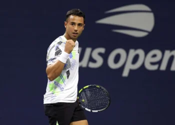 El tenista beniano Hugo Dellien en un partido anterior (Hugo Dellien).