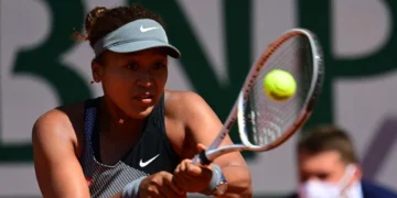 Naomi Osaka en pleno partido (AFP)