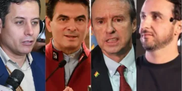 Edman Lara, Rodrigo Paz, Jorge Quiroga y Juan Pablo Velasco. Foto referencia.