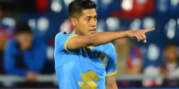 Ramiro Vaca en un partido de Copa Libertadores.