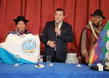 Rosa Huanca, candidata a la Vicepresidencia por La Fuerza del Pueblo.
Foto: Gentileza