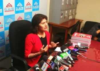 La vocera de la Alcaldía de El Alto, Beatriz Zerragundo. Foto: GAMEA.