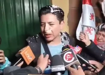 Marco Antonio Pumari al salir del penal de Cantumarca. Captura RRSS