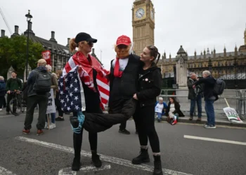 Los manifestantes tomaron Londres para rechazar la visita de Donald Trump/AFP