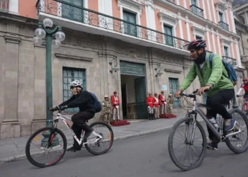 Las bicicletas reemplazaron a los motorizados en el Día del Peatón. Foto: APG.