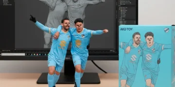 Martín Cauteruccio y Daniel Cataño en una sesión de fotos para promocionar al partido (Bolívar)
