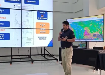El viceministro Calvimontes complementó los datos sobre procesos desde el Centro Nacional de Monitoreo contra Incendios. Foto: Archivo.