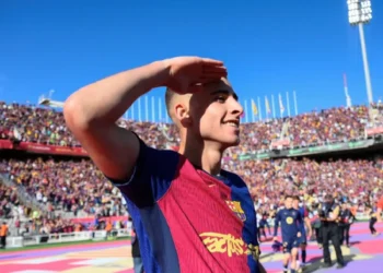 Fermín celebra la victoria del FC Barcelona sobre el Real Madrid. (FOTO: AFP)