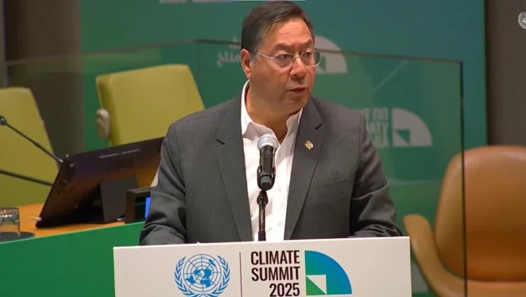El presidente Luis Arce en su participación en la Asmablea General de la ONU de este miércoles, en Estados Unidos.
Foto: LuchoXBolivia