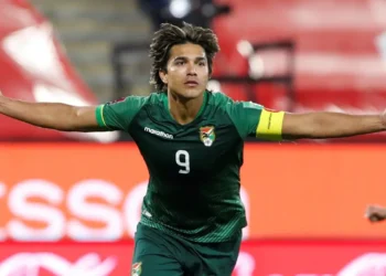 Un festejo en su época de jugador del exgoleador Marcelo Martins (APG)