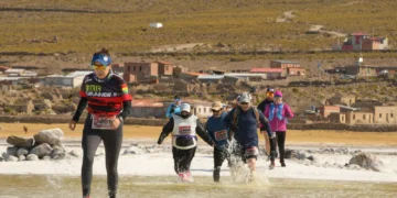 Atletas durante una competencia anterior del skyrunning.