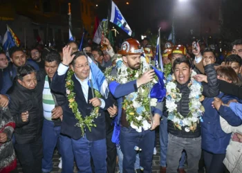 David Choquehuanca, Luis Arce, Eduardo del Castillo y Grover García.