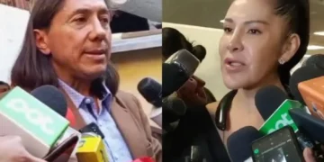 A la izquierda Marcel Rivas, a la derecha Sandra Rivero, vocera oficial del PDC.